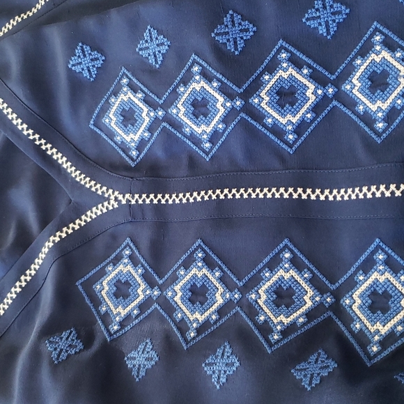 (NWOT) Tory Burch Navy Silk Katya Tunic Dress - Picture 3 of 4